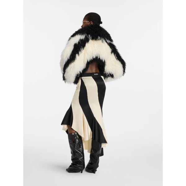 The Attico Black and ivory midi skirt, view 3