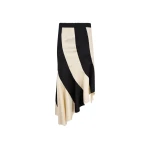 The Attico Black and ivory midi skirt