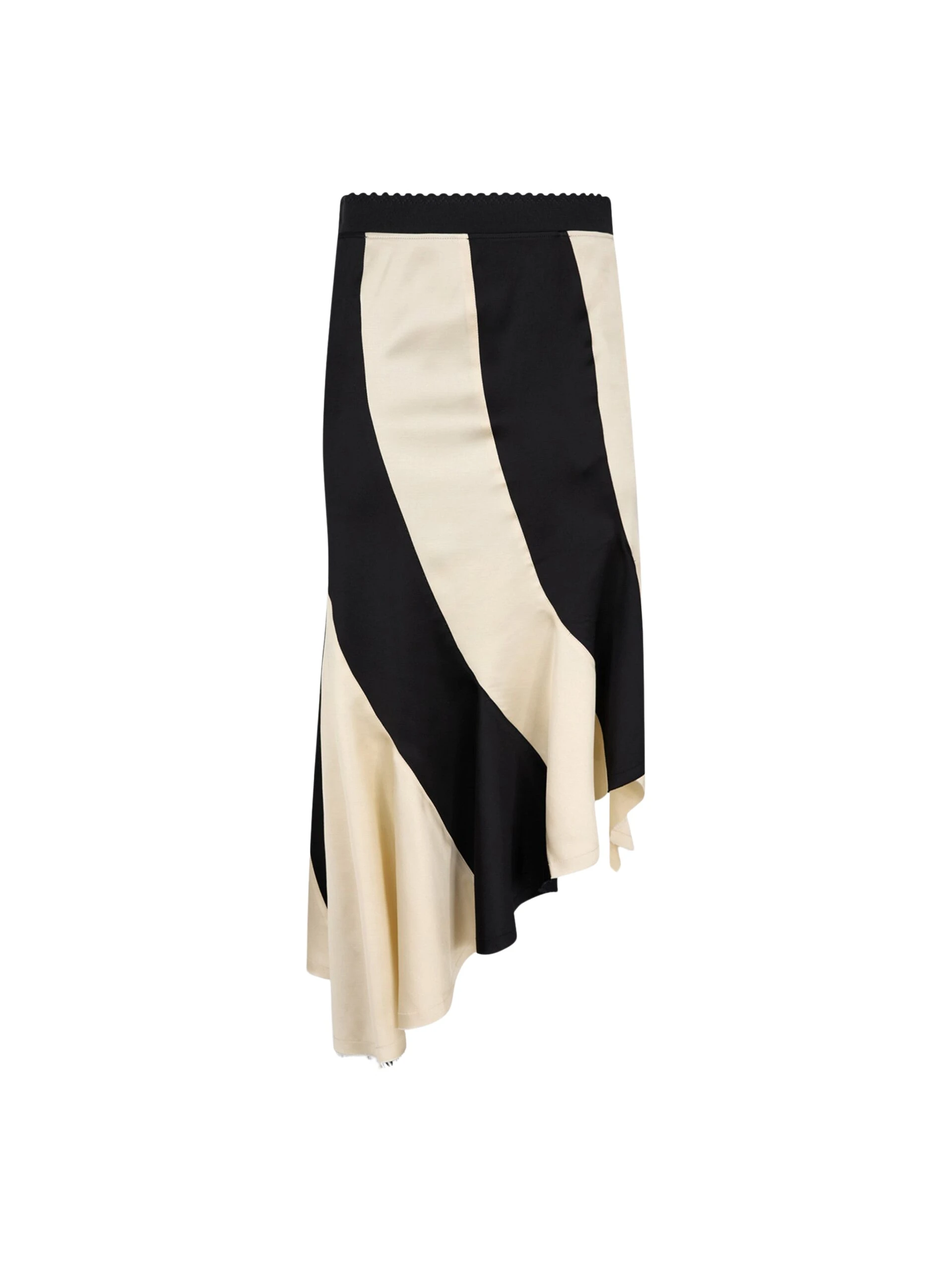 The Attico Black and ivory midi skirt