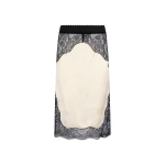 The Attico Black and ivory midi skirt