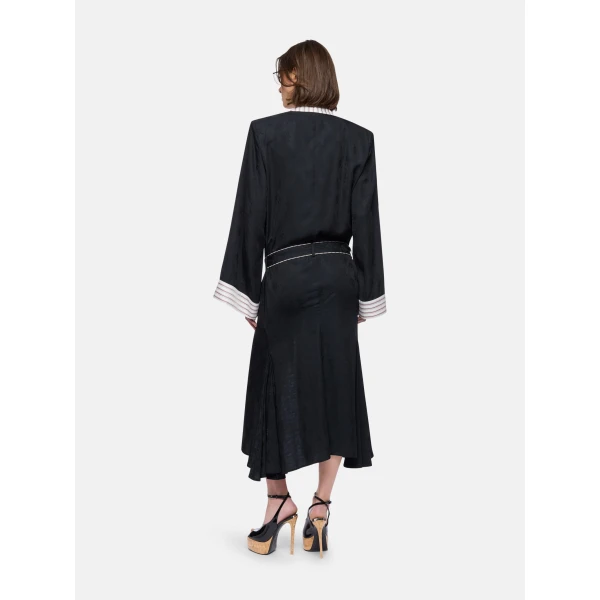 The Attico Black and white long coat, view 3