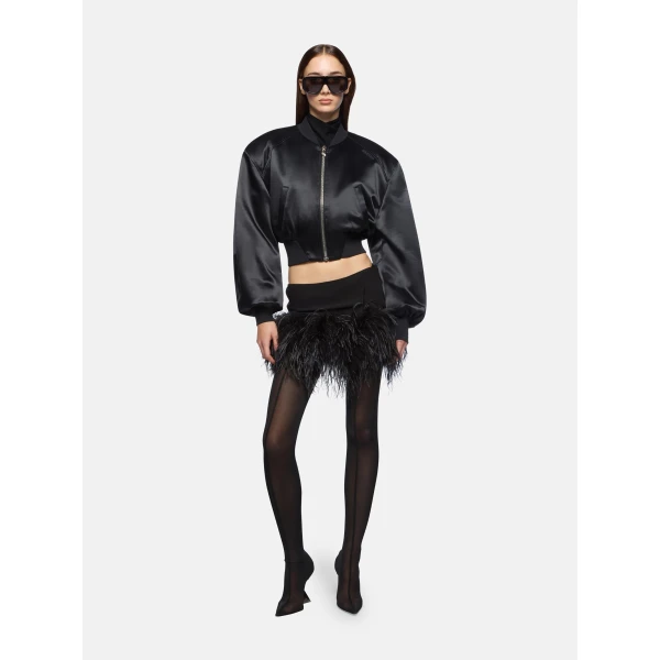 The Attico Black bomber Jacket, view 2