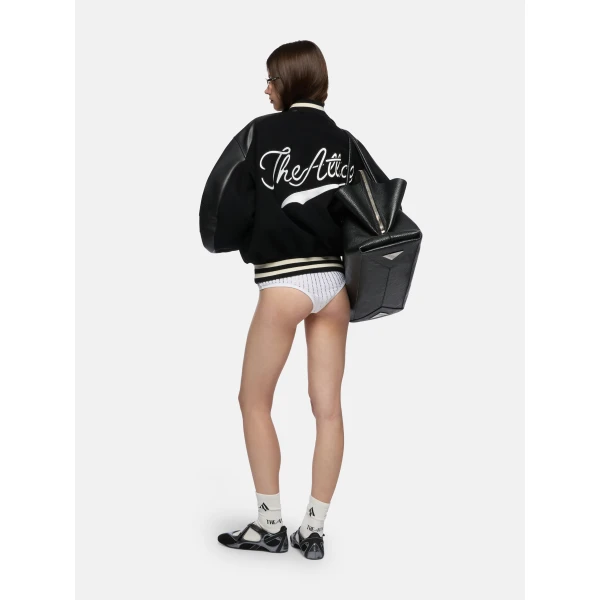 The Attico Black bomber Jacket, view 3