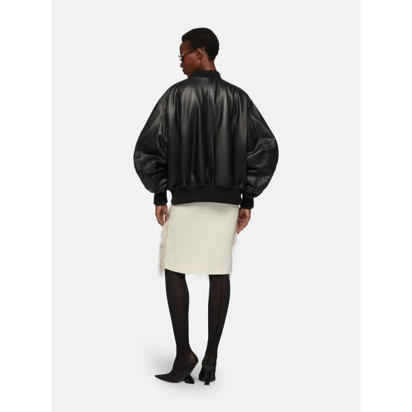 The Attico Black bomber Jacket, view 3