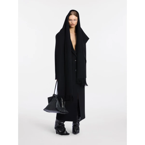 The Attico Black long coat, view 2