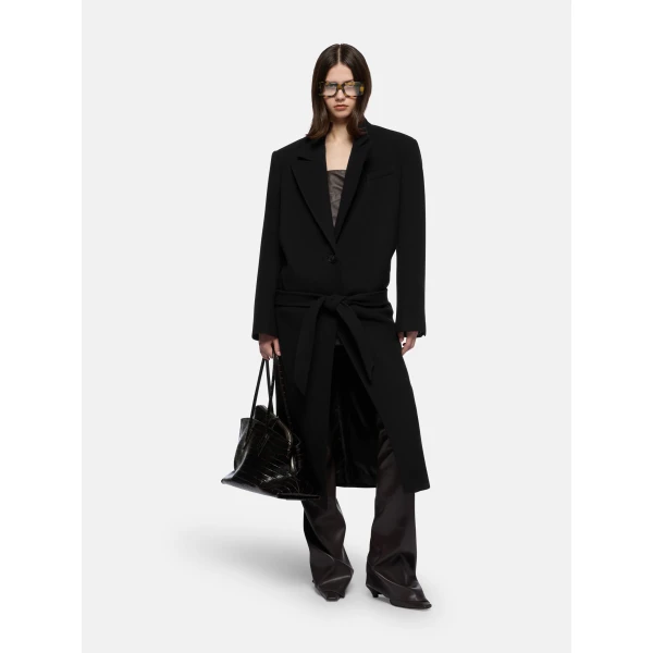 The Attico Black long coat, view 2