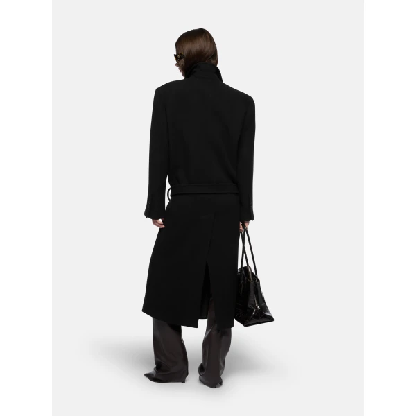 The Attico Black long coat, view 3