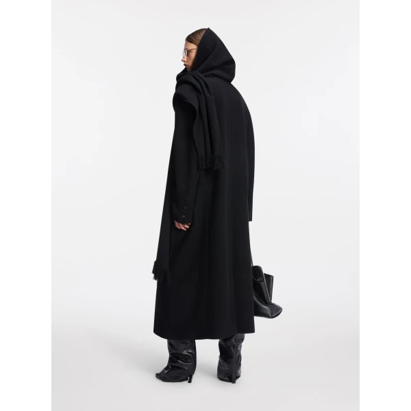 The Attico Black long coat, view 4
