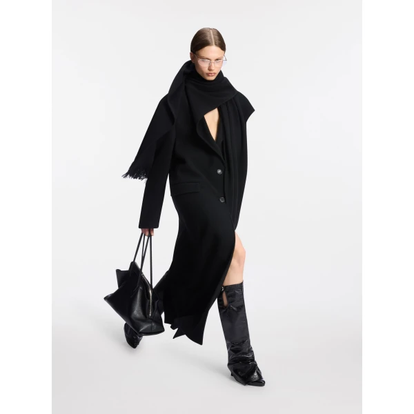 The Attico Black long coat, view 5