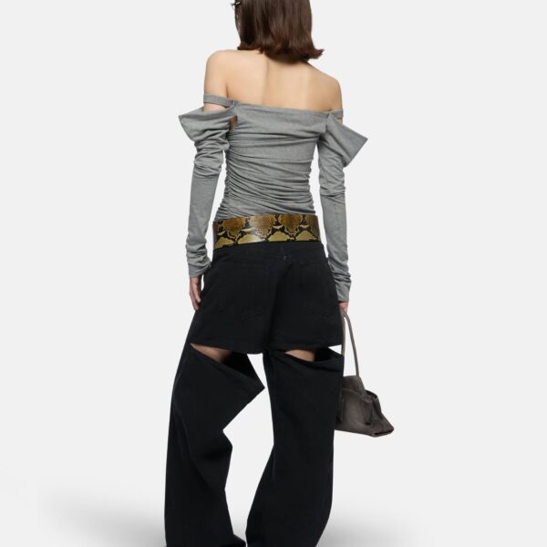 The Attico Black long pant, view 3
