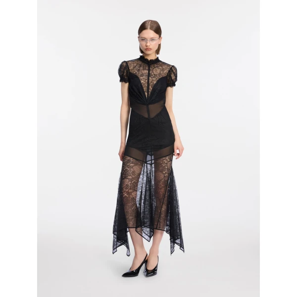 The Attico Black midi dress, view 2