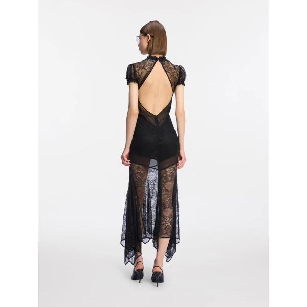 The Attico Black midi dress, view 3