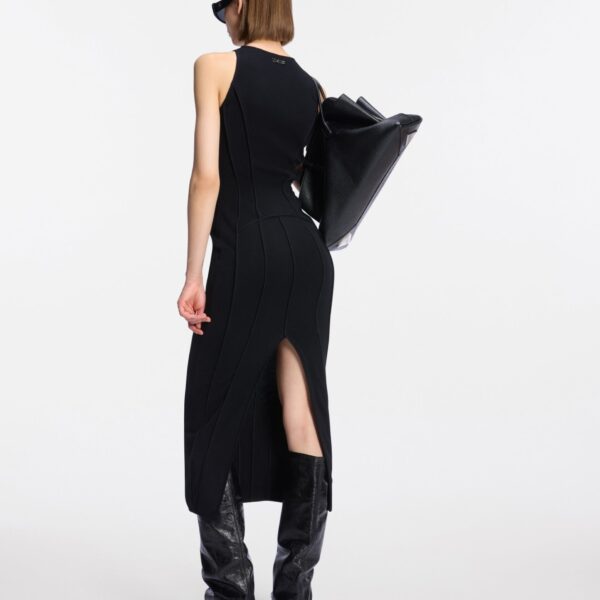 The Attico Black midi dress, view 3