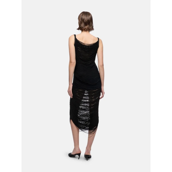 The Attico Black midi dress, view 3
