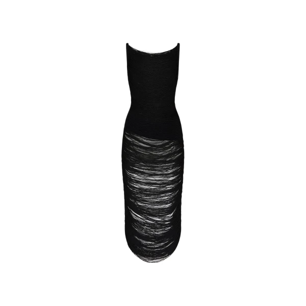 The Attico Black midi dress