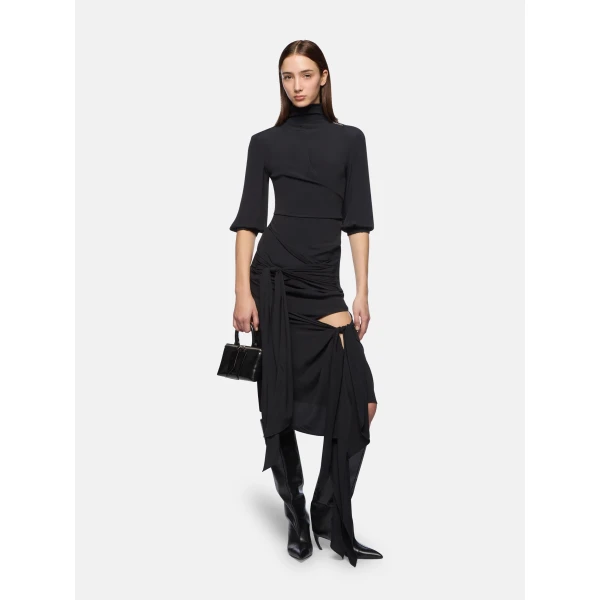 The Attico Black midi skirt, view 2