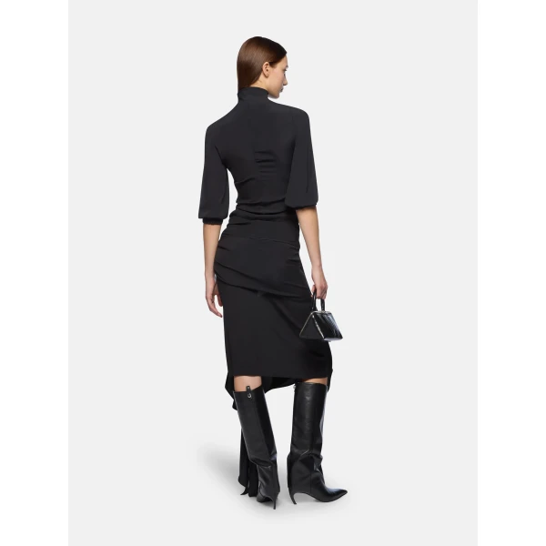 The Attico Black midi skirt, view 3