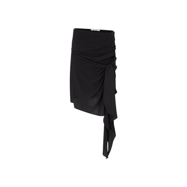 The Attico Black midi skirt