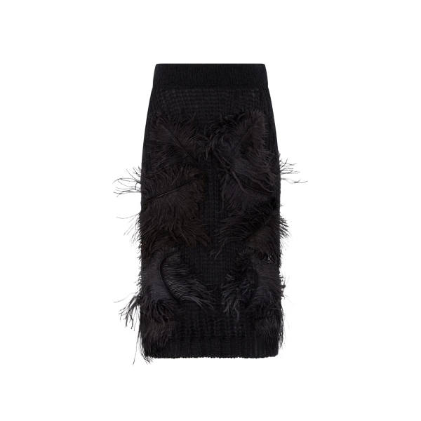 The Attico Black midi skirt