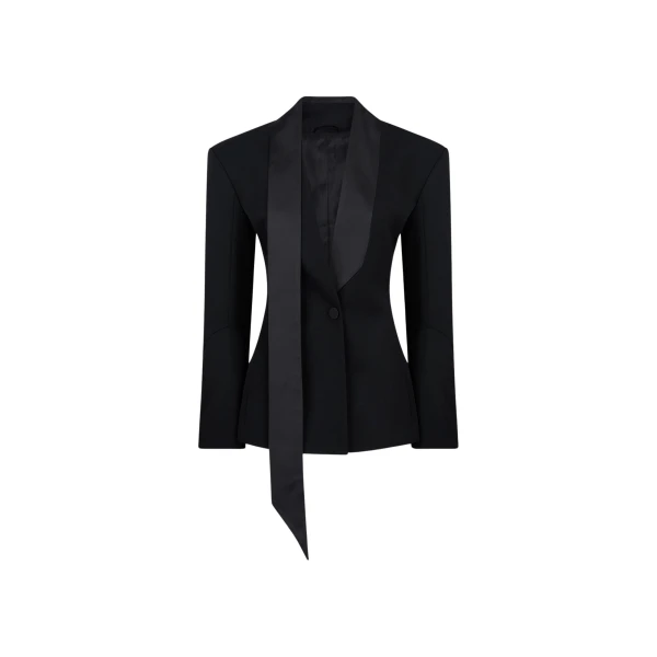 The Attico Black tuxedo jacket