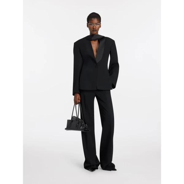 The Attico Black tuxedo pants, view 2