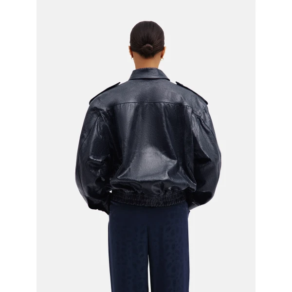 Blazé Milano Charlie Bomber in Emera Dark Navy Jacket, view 4