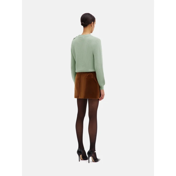 Blazé Milano Coci Mini Skirt in Jealousy Caramel, view 4