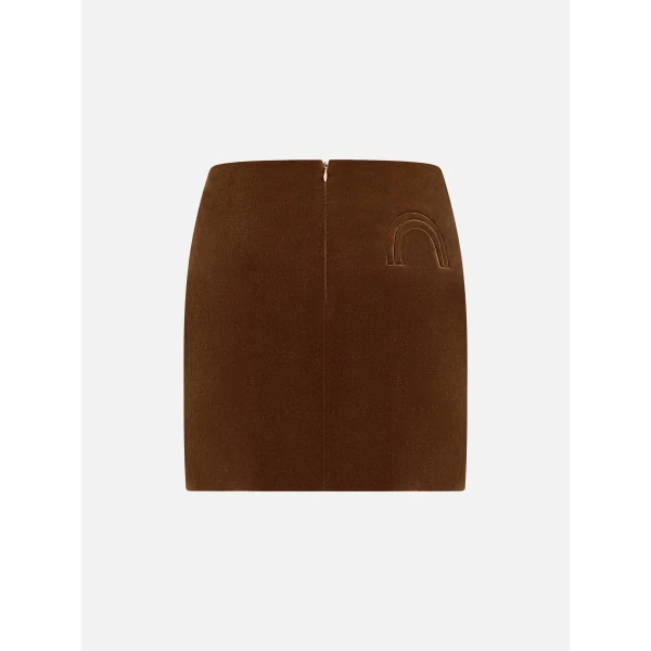 Blazé Milano Coci Mini Skirt in Jealousy Caramel, view 5