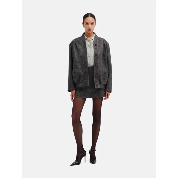 Blazé Milano Coci Mini Skirt in Jline Black and White, view 3