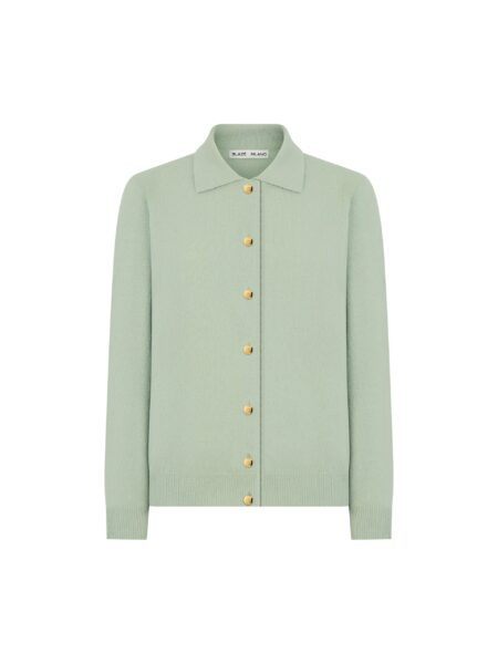 blazé milano highland ines polo cardigan in highland sugar
