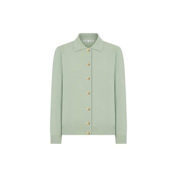 blazé milano highland ines polo cardigan in highland sugar