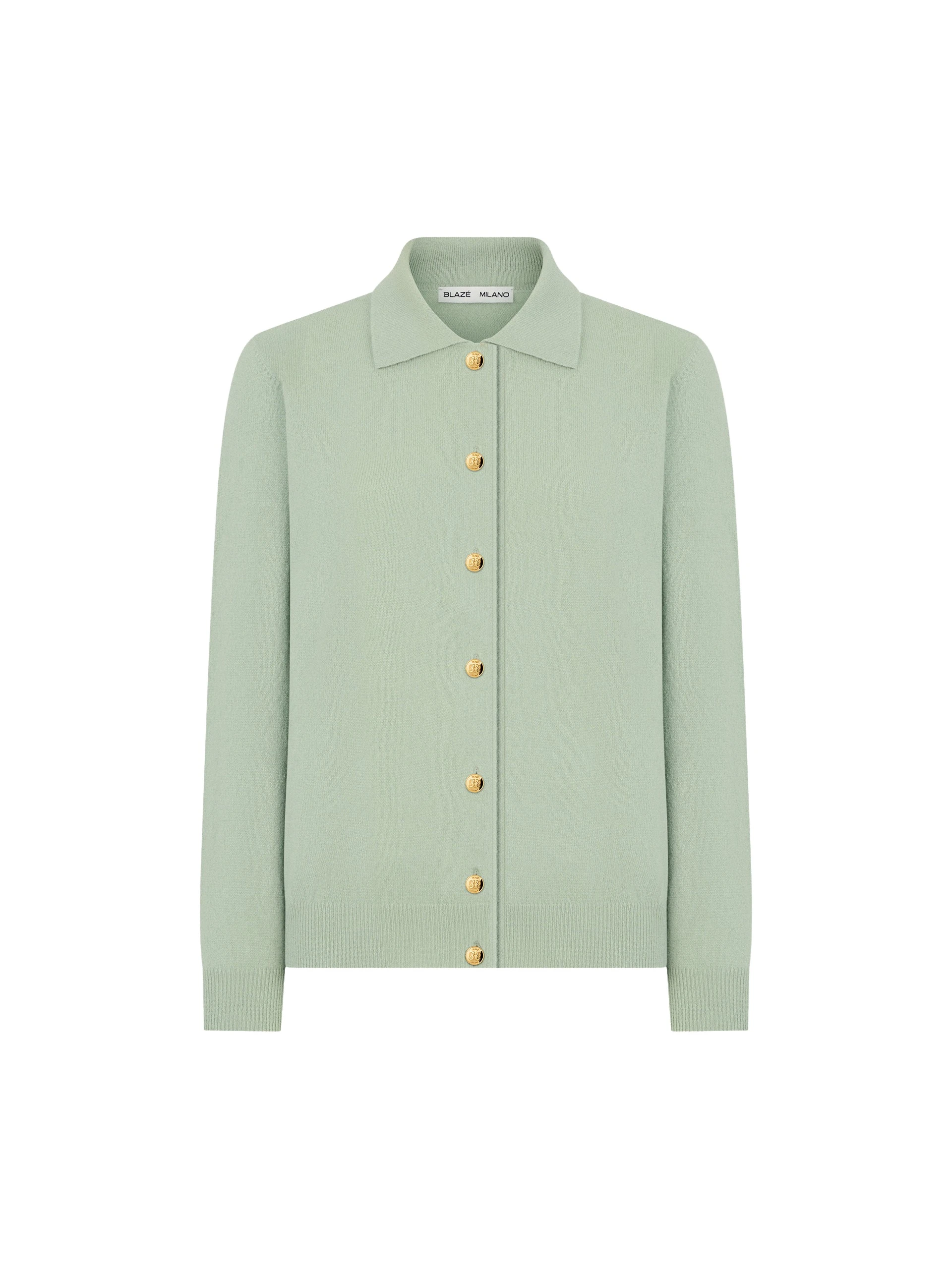 Blazé Milano Highland Ines Polo Cardigan in Highland Sugar
