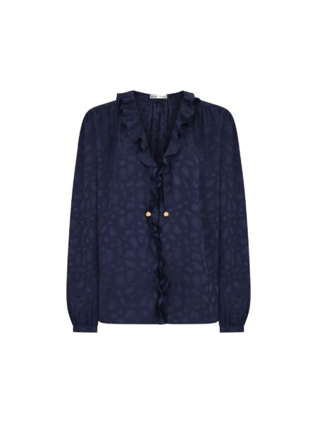 blazé milano leafy shirt in seahorses deep blue