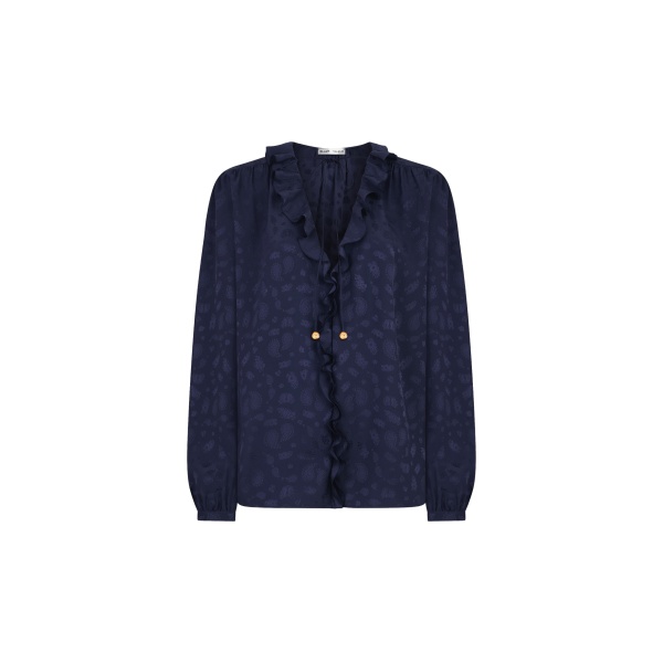 blazé milano leafy shirt in seahorses deep blue