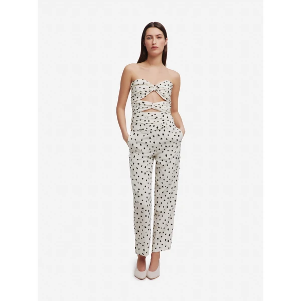 Blazé Milano Long Eva Top in Mariquita Pois White, view 2