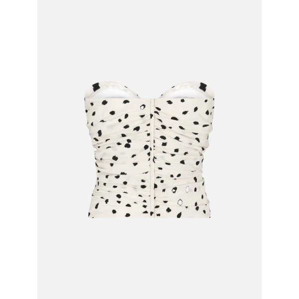 Blazé Milano Long Eva Top in Mariquita Pois White, view 4