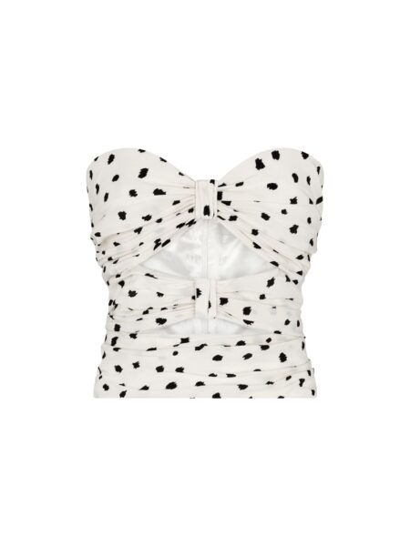 blazé milano long eva top in mariquita pois white