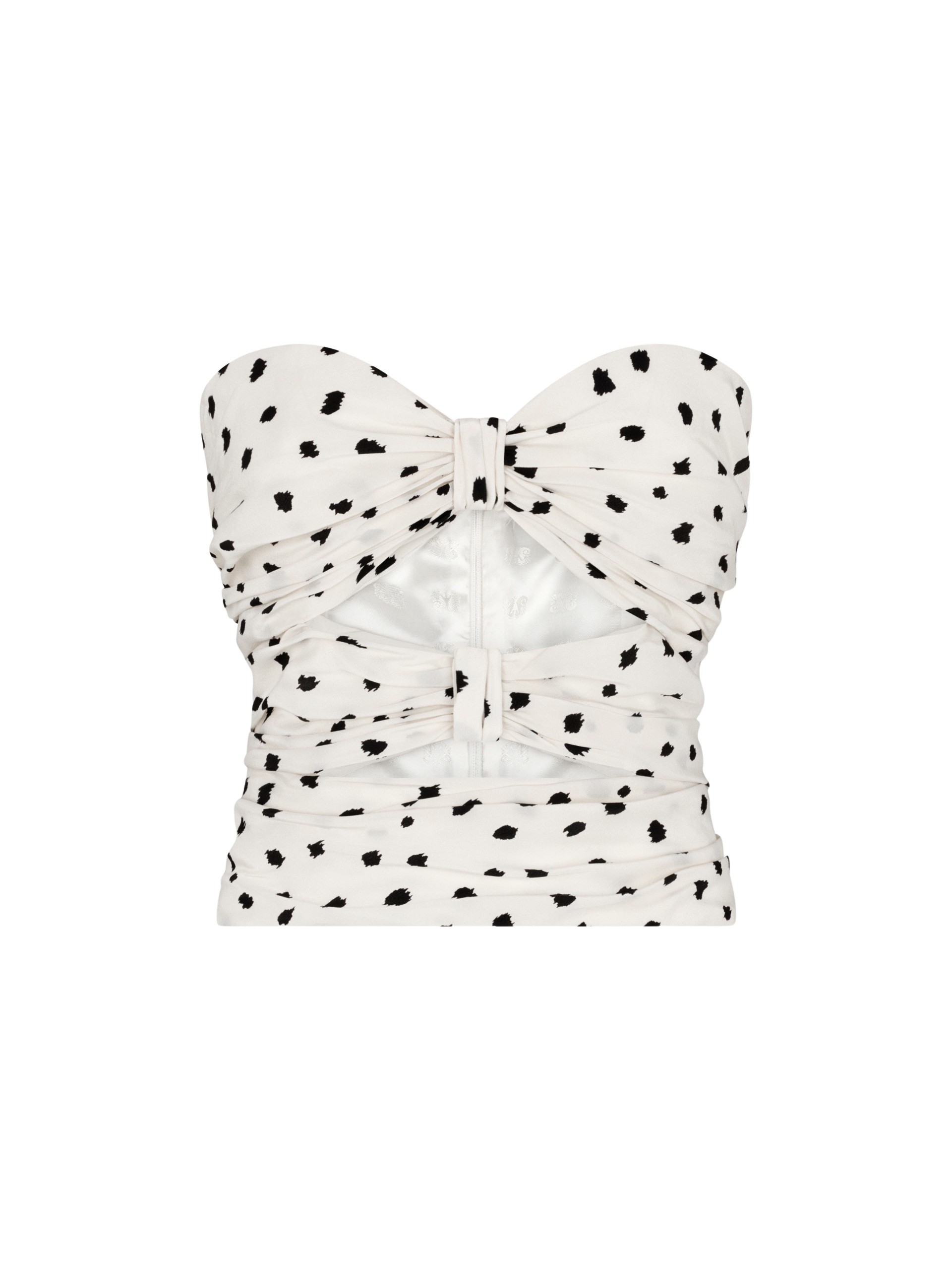 Blazé Milano Long Eva Top in Mariquita Pois White