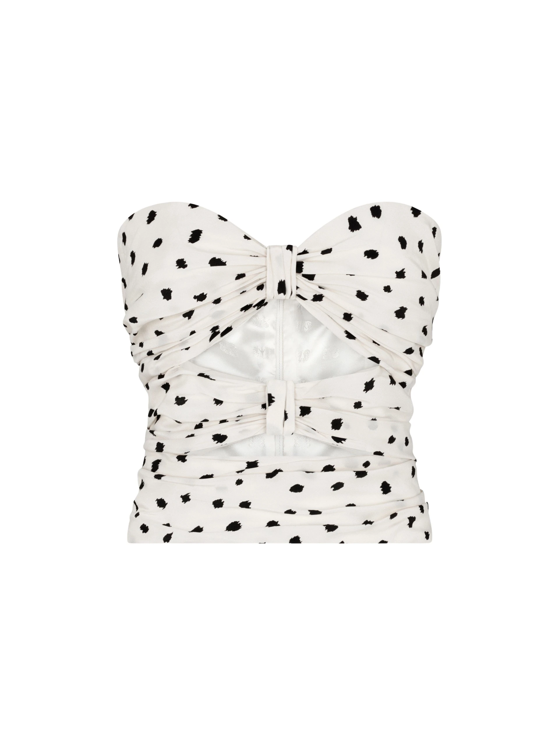 Blazé Milano Long Eva Top in Mariquita Pois White