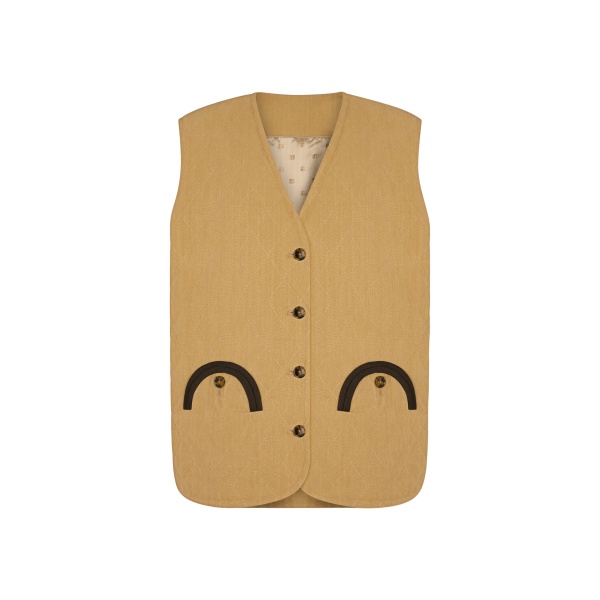blazé milano suffolk gilet in ghost sand