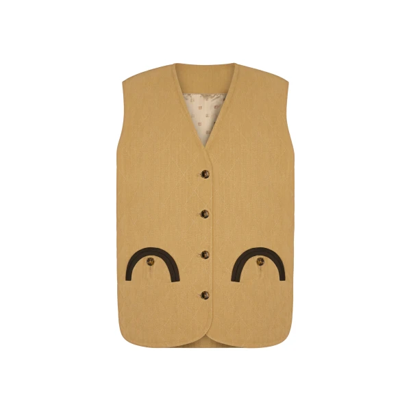 blazé milano suffolk gilet in ghost sand