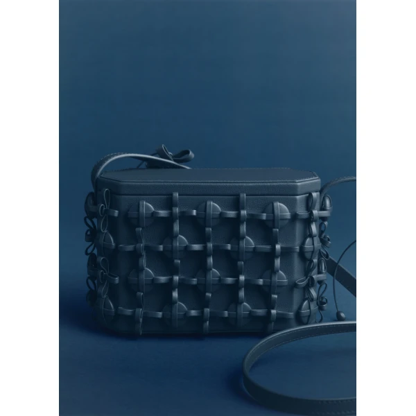 Polene Button Bow Box in Ink Bag, view 3