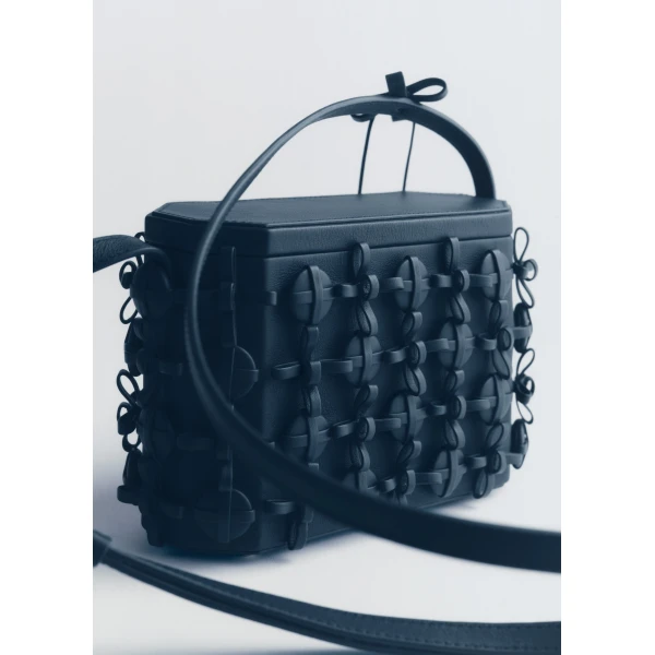 Polene Button Bow Box in Ink Bag, view 5