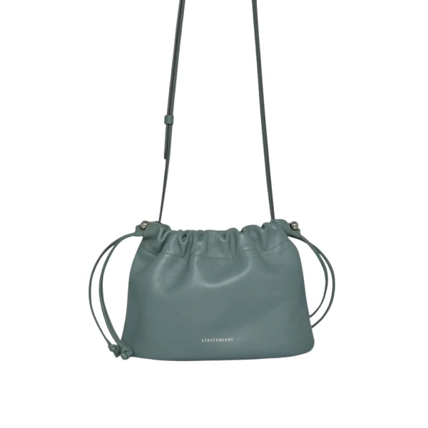Strathberry Charlotte Drawstring in Stone Blue