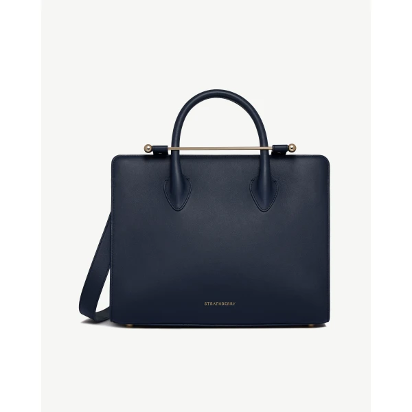 Strathberry Midi Tote in Marine Blue, view 2