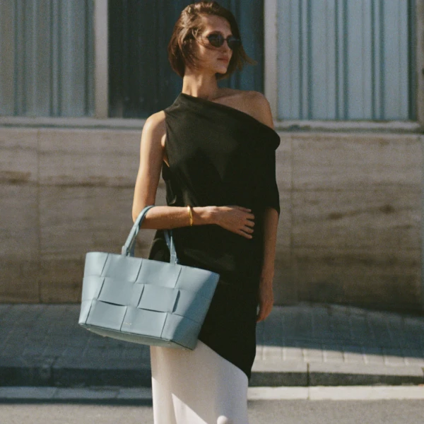 Demellier The Florence in Pacific Blue Tote Bag, view 2