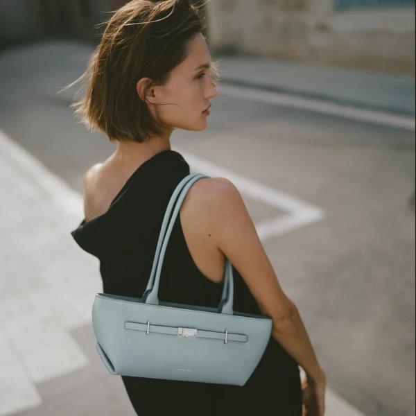 Demellier The New York Shoulder in Pacific Blue Crossbody Bag, view 2