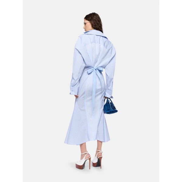 The Attico Blue midi shirt dress, view 3