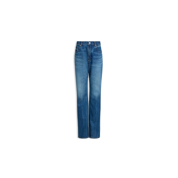 Alaïa Bootcut Denim Jeans - ALAÏA Pants - Laser Cut Luxury - Shop at Luxury Shoes 