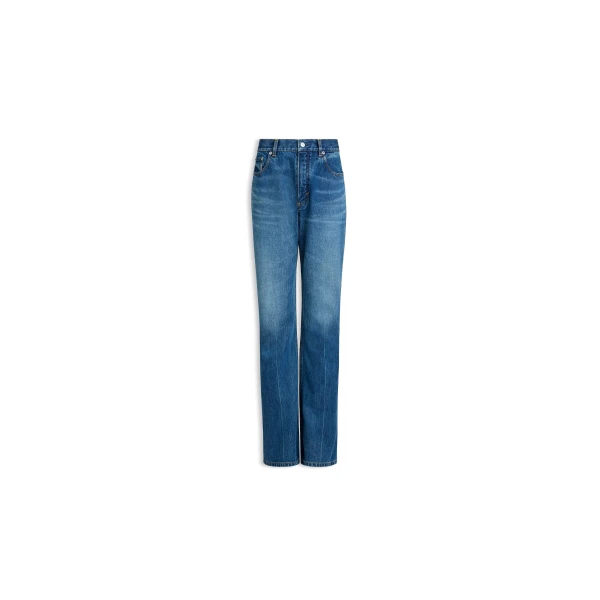 Alaïa Bootcut Denim Jeans - ALAÏA Pants - Laser Cut Luxury - Shop at Luxury Shoes 